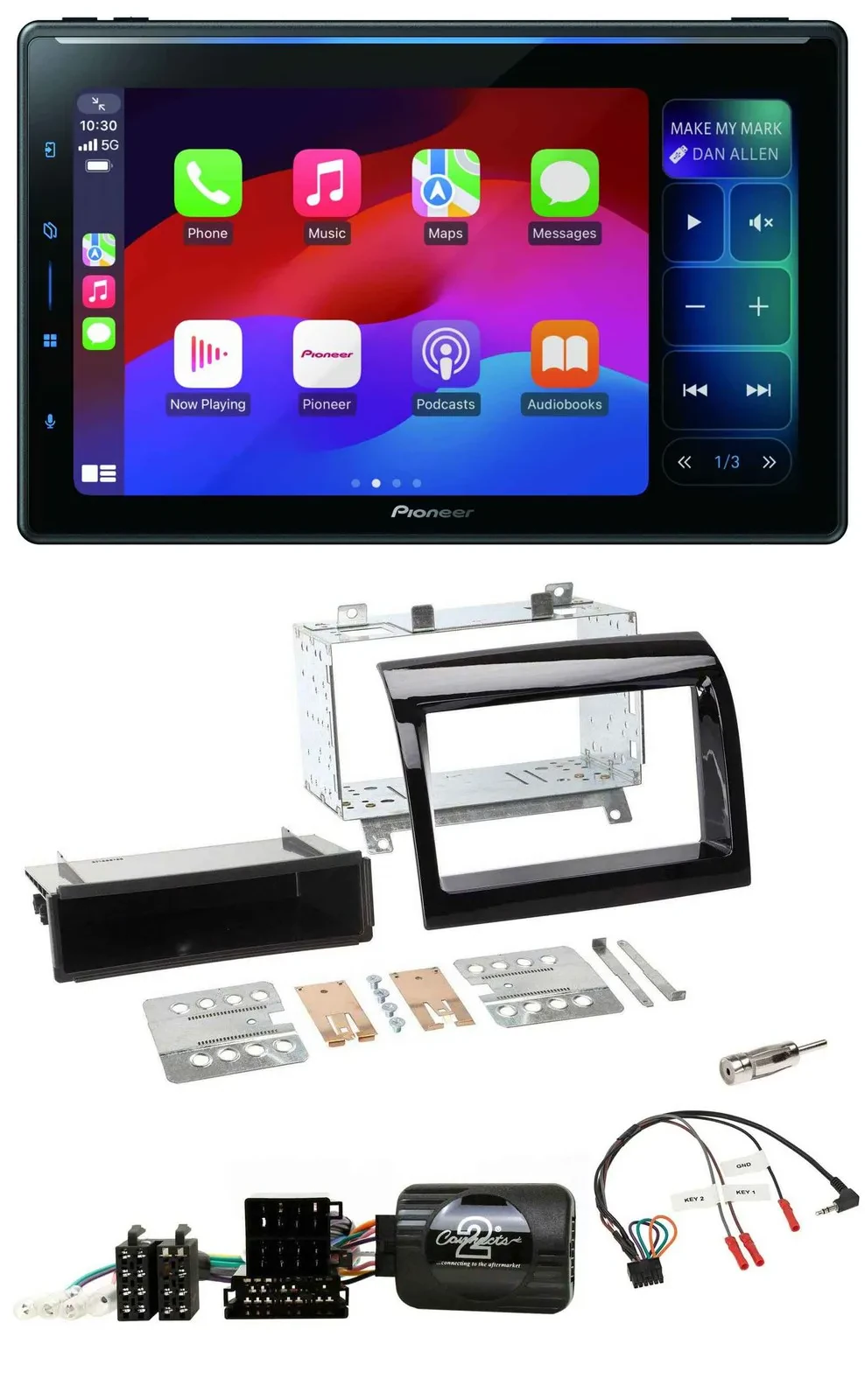 Pioneer Bluetooth DAB Lenkrad USB Autoradio für Fiat Ducato 12-15 piano schwarz