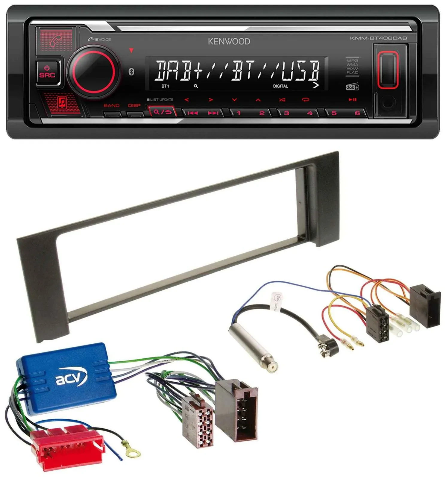 Kenwood MP3 Bluetooth USB DAB Autoradio für Audi A4 B6 00-04 Aktivsystem Mini-IS