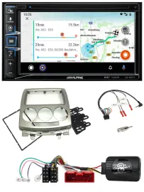 Автомагнитола Alpine 2DIN Bluetooth DAB USB навигация для Mazda 5 (CR, 2005–2010), поддержка кнопок на руле, TMC