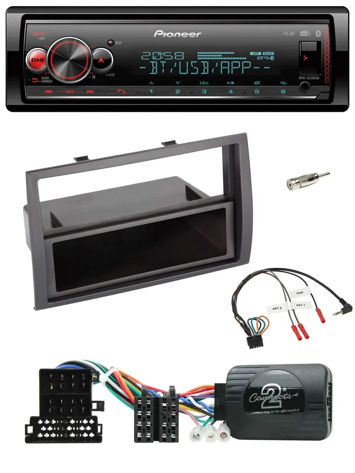 Автомагнитола Pioneer Bluetooth USB DAB для Citroen Jumper (2008–2011) с управлением на руле