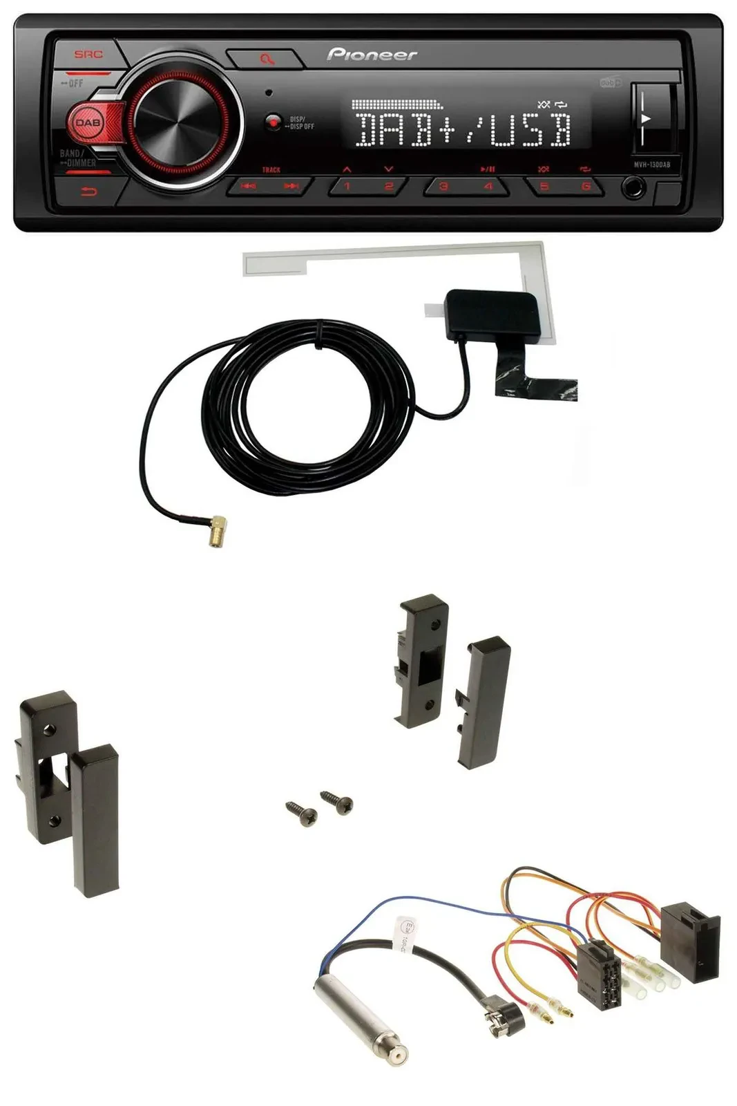 Pioneer 1DIN MP3 DAB USB AUX Autoradio für Audi A3 (8L, 1996-2000)