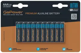 Элемент питания GoPower LR03 BL10 Ultra AAA (10 штук)