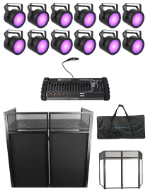 12 Chauvet DJ COREpar UV 120 ILS UV COB LED D-Fi USB DMX Par Lights+Facade Booth