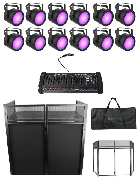 12 Chauvet DJ COREpar UV 120 ILS UV COB LED D-Fi USB DMX Par Lights+Facade Booth