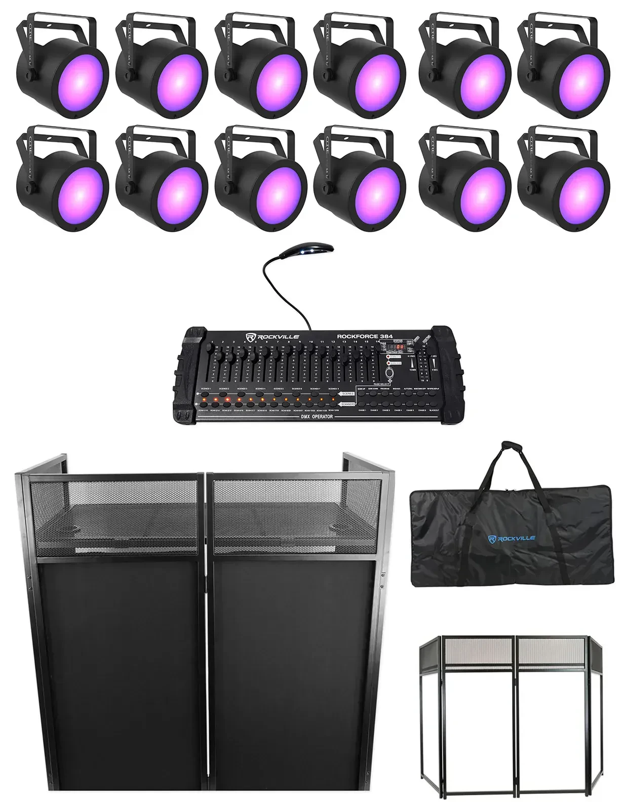 Ультрафиолетовый светильник Chauvet DJ COREpar UV 120 ILS COB LED D-Fi USB DMX с аксессуарами (12 штук)