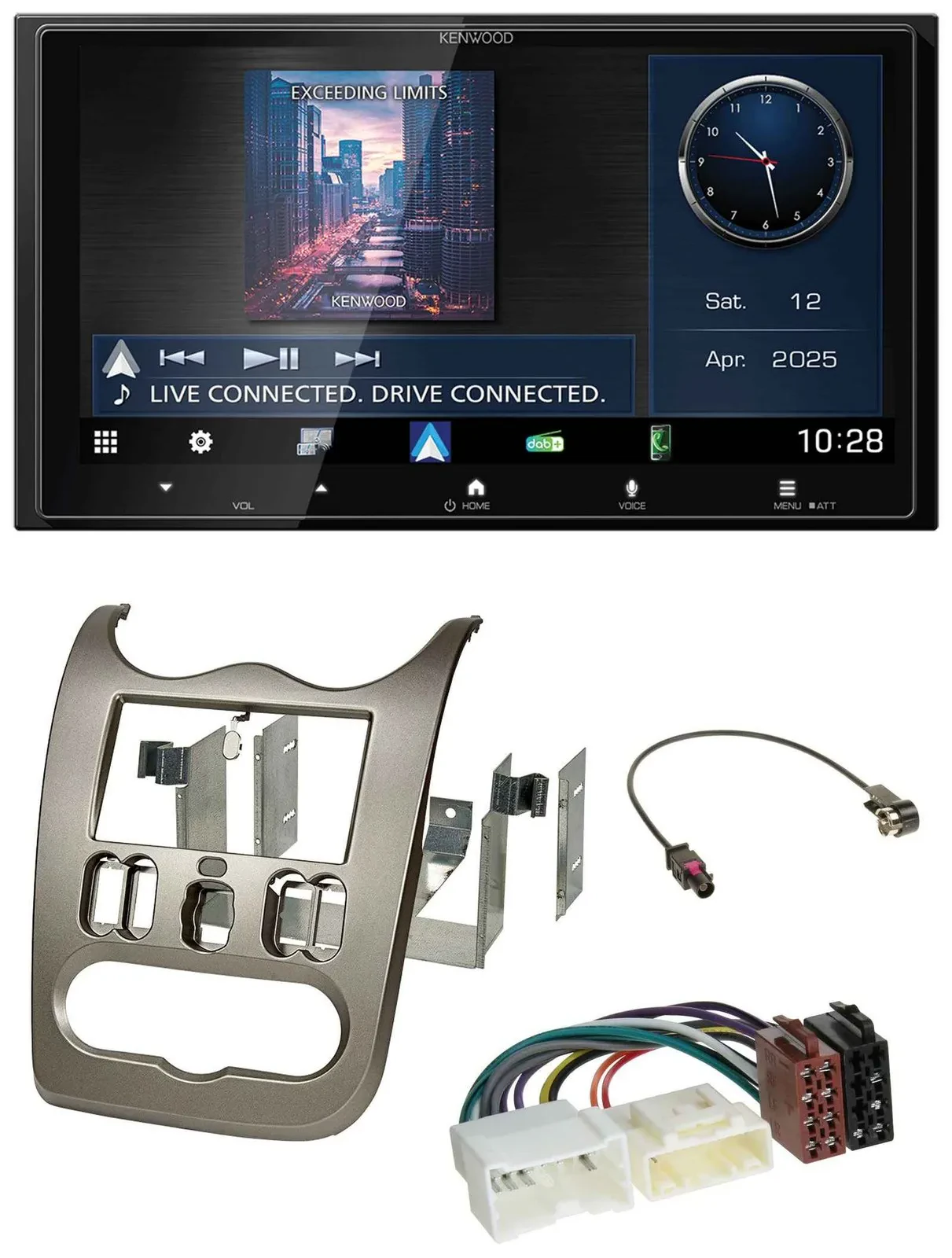 Kenwood Bluetooth 2DIN USB DAB MP3 Autoradio für Dacia Logan Sandero Duster ab 1