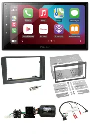Pioneer USB Lenkrad DAB 2DIN Bluetooth Autoradio für Fiat Idea 2006-2012 grau