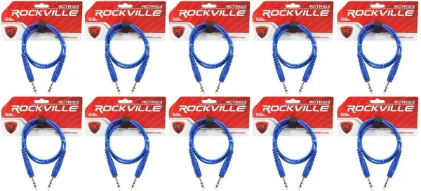 Коммутационный кабель Rockville RCTR103BL Blue 0.9 м (10 штук)