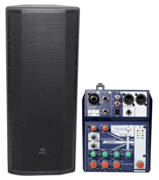 JBL Pro PRX825W Dual 15” 1500w Powered Active Speaker with WIFI+Soundcraft Mixer