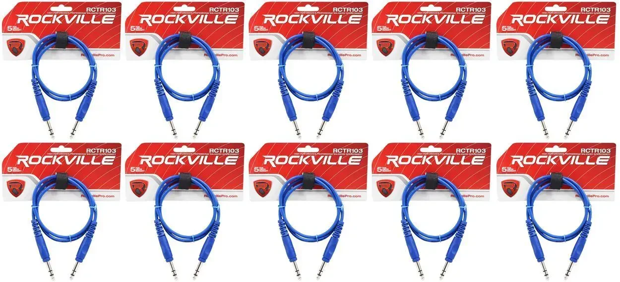 Коммутационный кабель Rockville RCTR103BL Blue 0.9 м (10 штук)