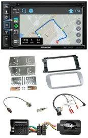 Alpine DAB TMC Bluetooth 2DIN USB Lenkrad Navigation für Ford Mondeo S-Max 07-14