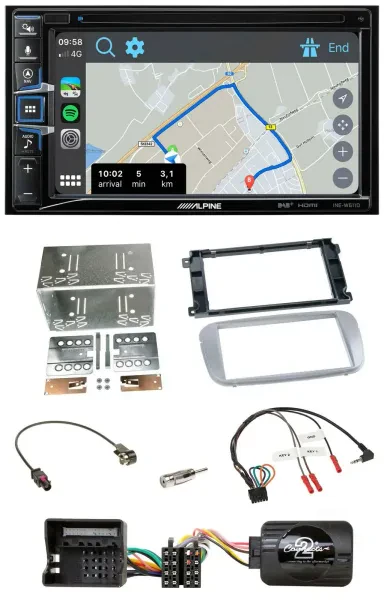 Alpine DAB TMC Bluetooth 2DIN USB Lenkrad Navigation für Ford Mondeo S-Max 07-14