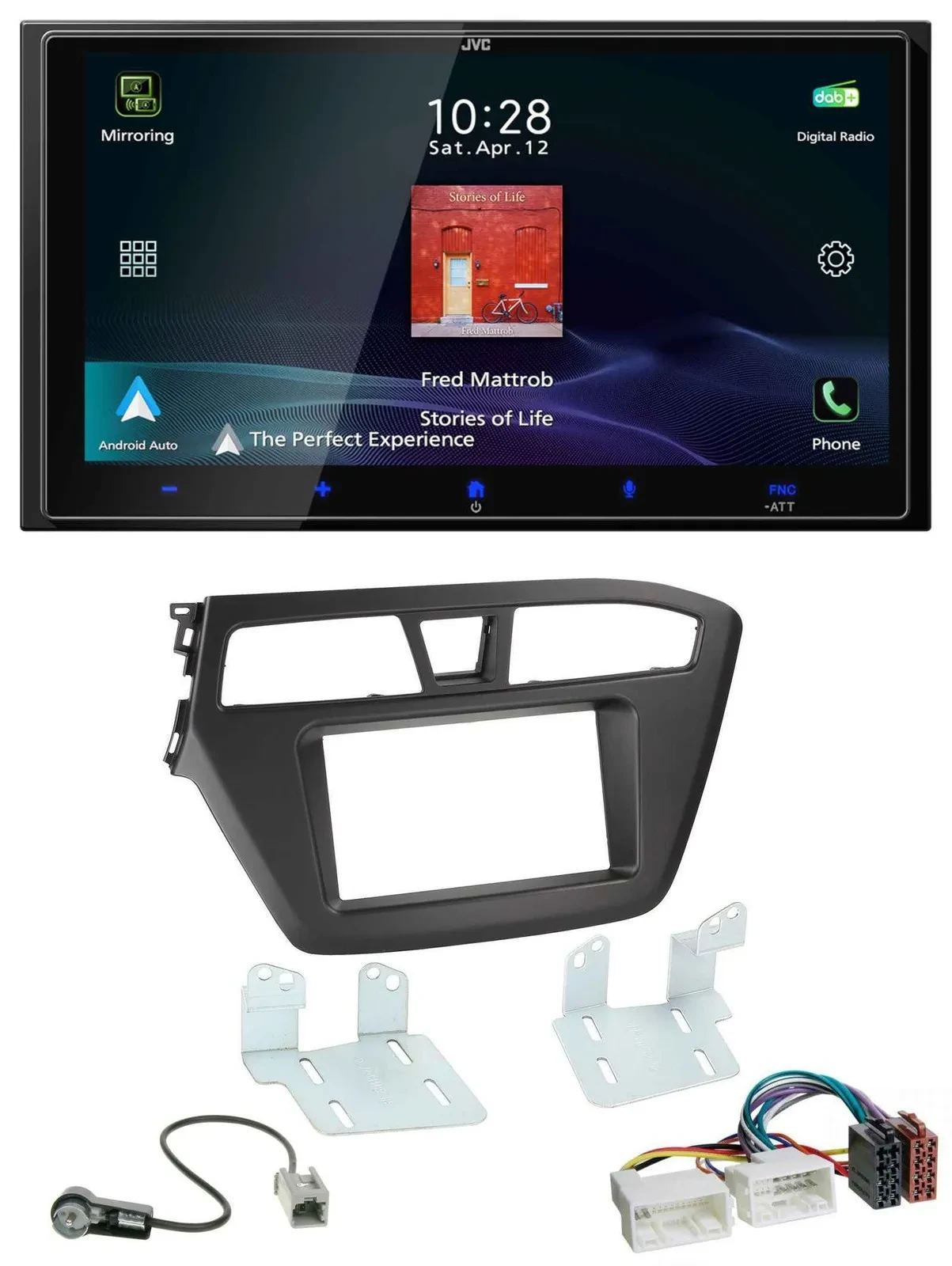 JVC USB Bluetooth 2DIN DAB MP3 Autoradio für Hyundai i20 (2014-2020)