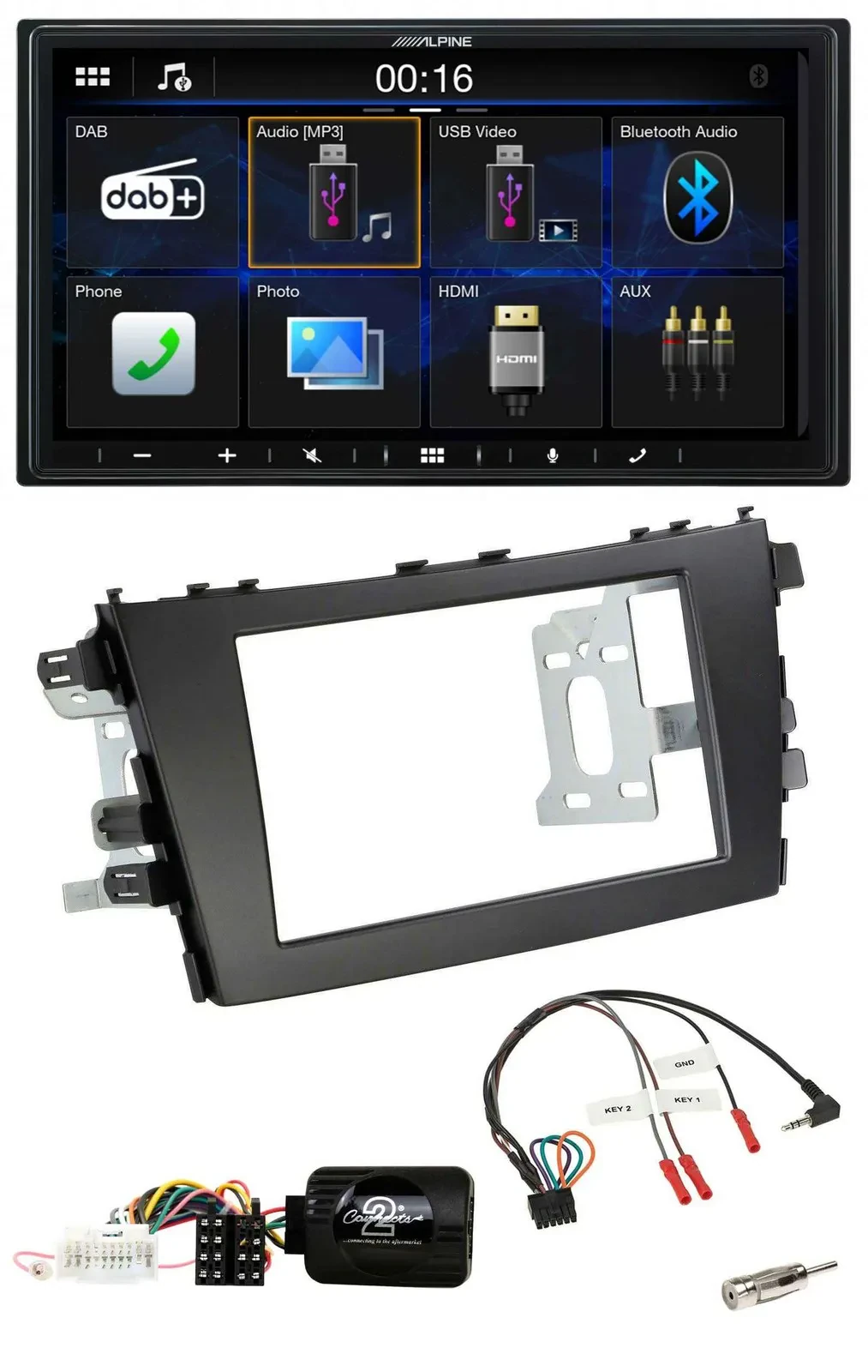 Автомагнитола Alpine 2DIN, Bluetooth, DAB, USB для Suzuki Celerio LF (с 2014)