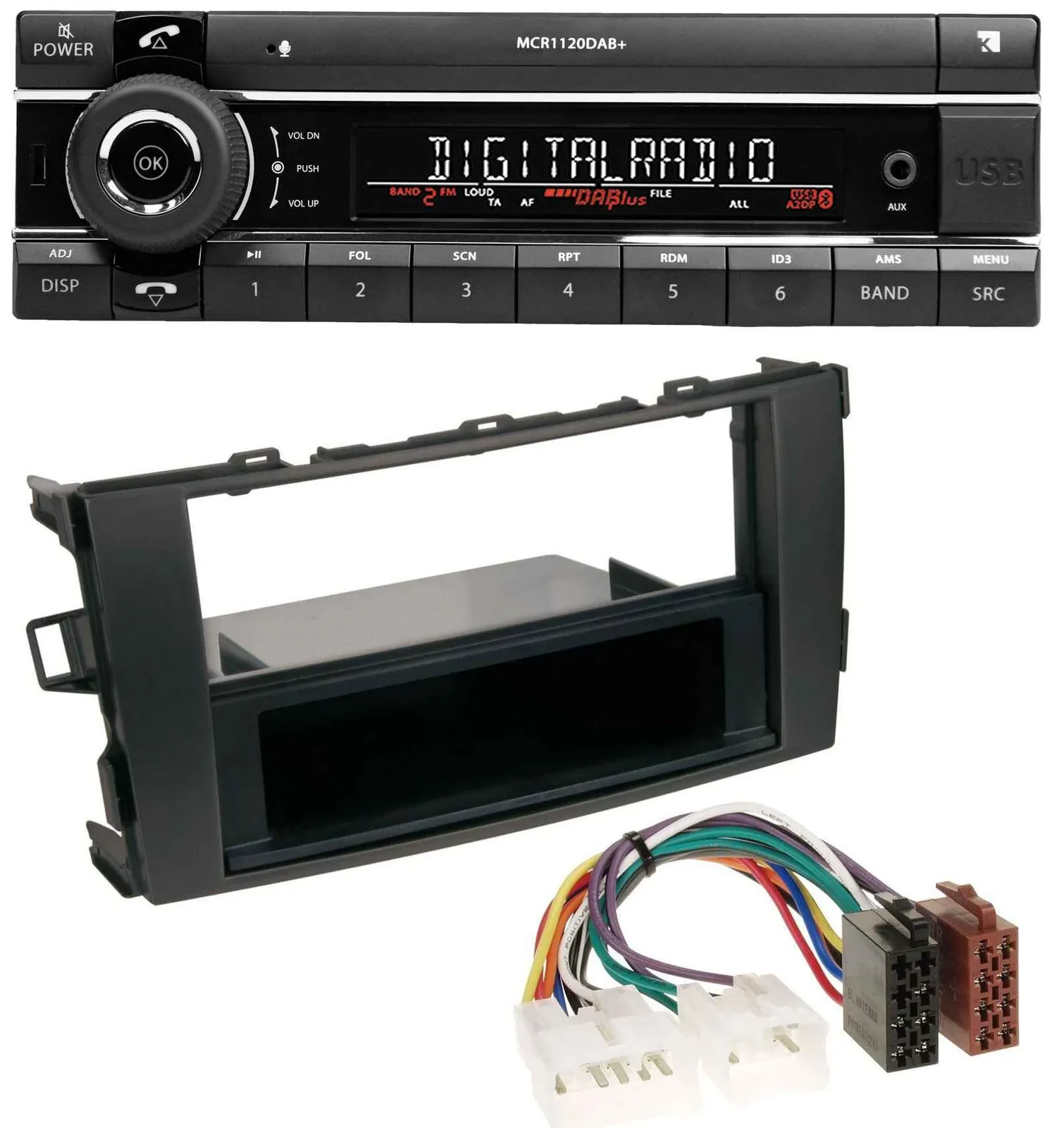 Kienzle Bluetooth MP3 USB DAB Autoradio für Toyota Auris (ab 2007)