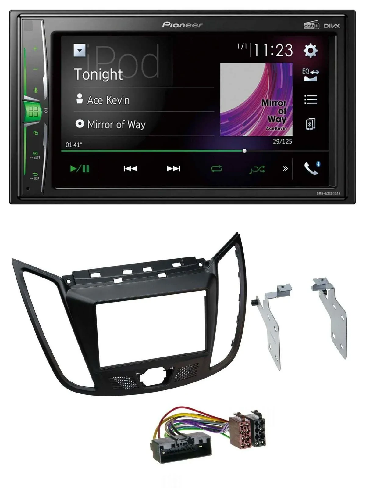 Pioneer 2DIN MP3 DAB USB Bluetooth Autoradio für Ford Kuga (DM2, ab 2013)