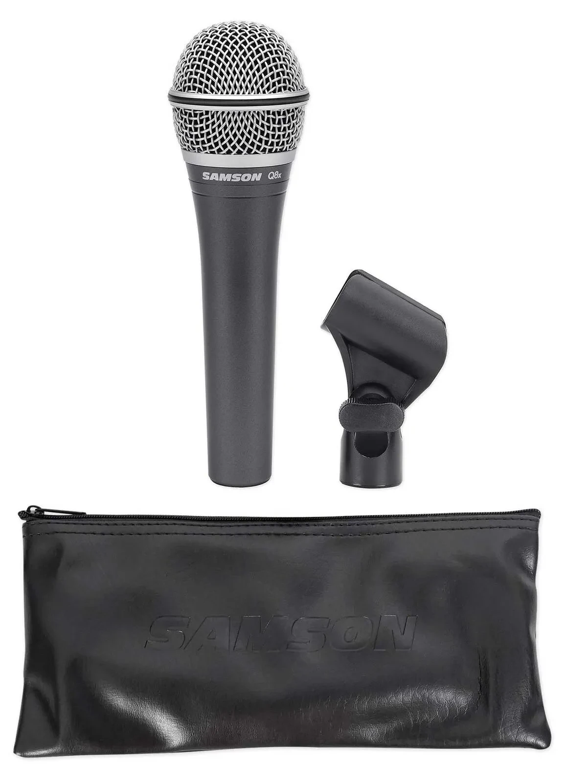 SAMSON Q8x Pro Handheld Vocal Microphone+Mic Clip+Carry Bag 4 DJ/Church/Karaoke