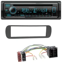 Автомагнитола Kenwood MP3, Bluetooth, DAB, USB, CD для Lancia Y (1996–2004) черная