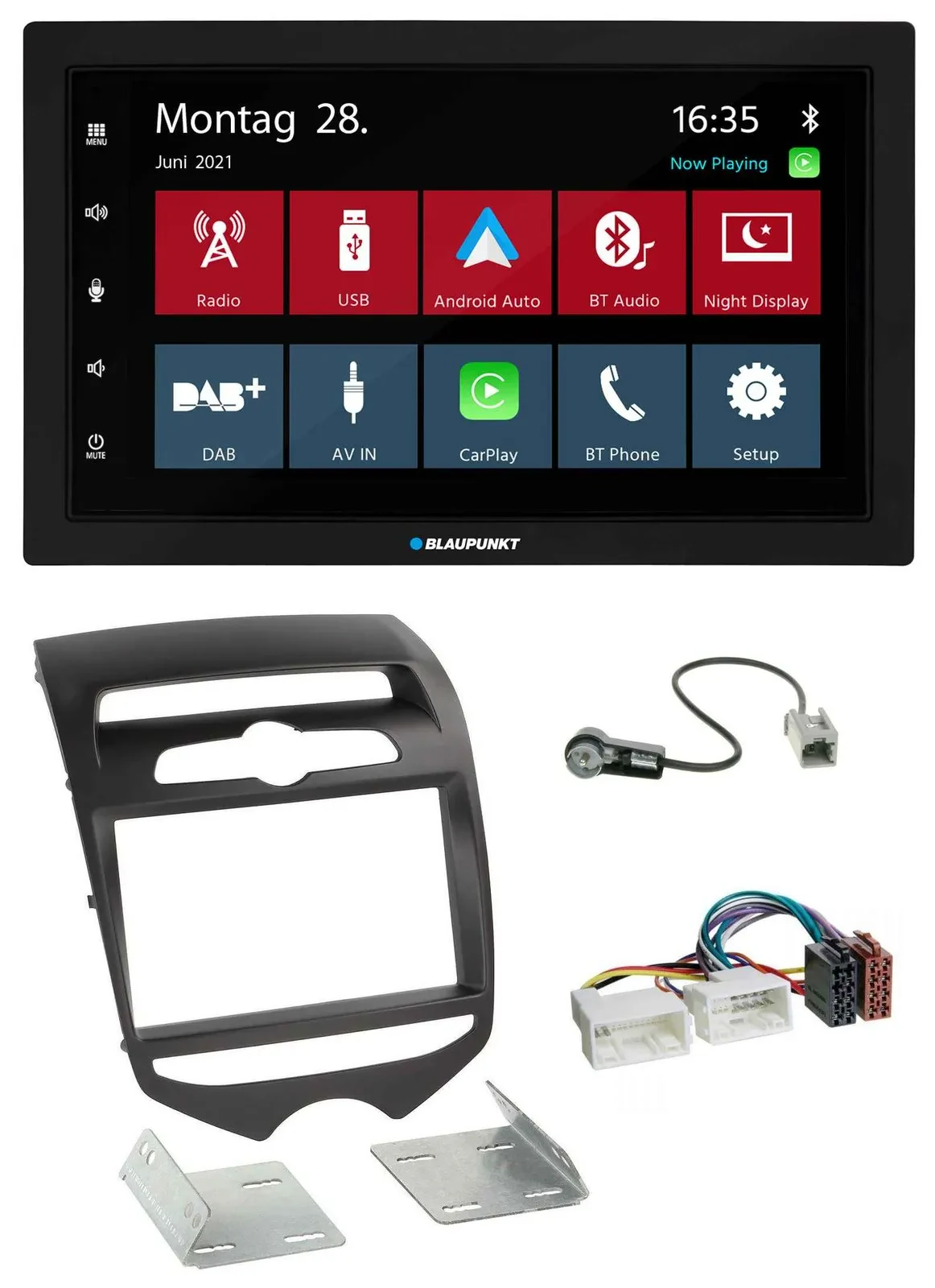 Автомагнитола Blaupunkt 2DIN MP3 Bluetooth DAB USB для Hyundai ix20 (с 2010), для ручного климат-контроля