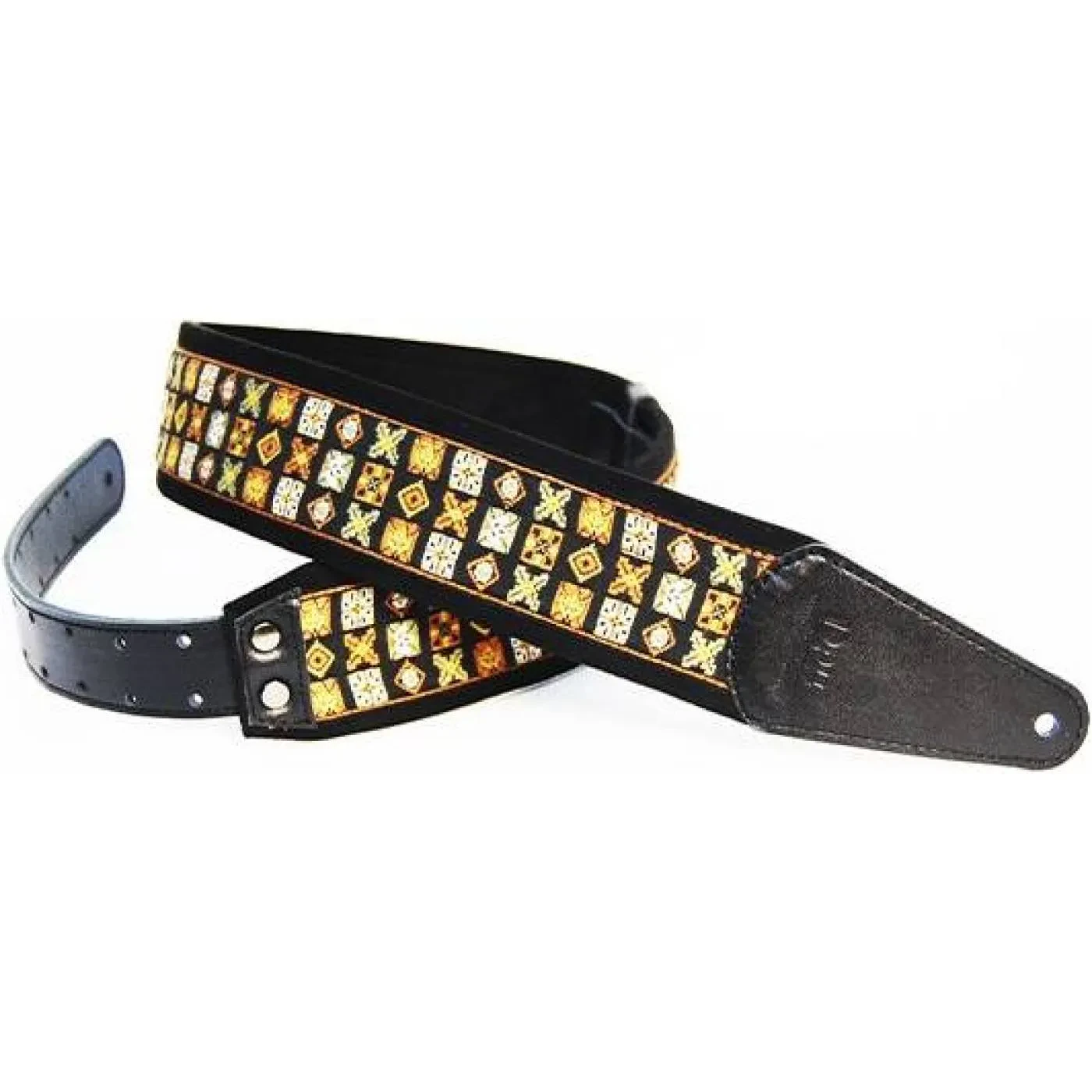 Ремень для гитары Fidel FL22014E Ergo Yellow Square Ornament