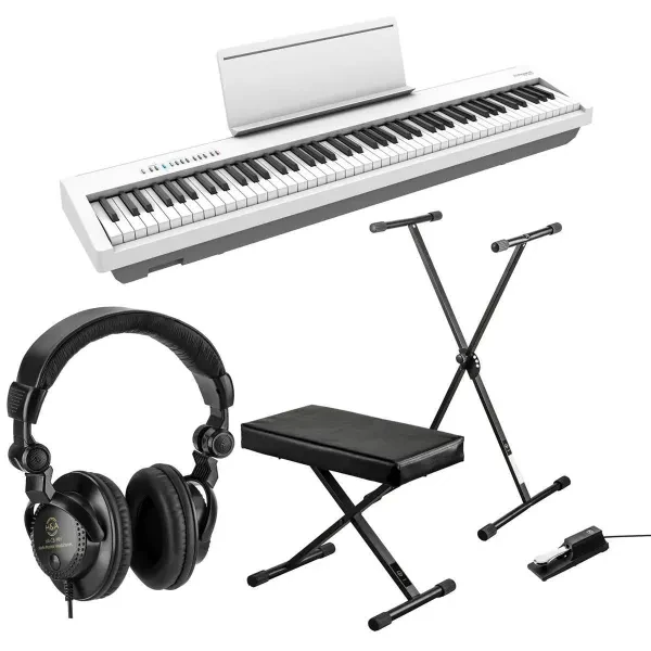 Roland FP-30X 88 Keys SuperNATURAL Portable Digital Piano, White Bundle with H&A