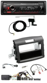 Автомагнитола для Honda CR-V Pioneer DAB, USB, Bluetooth, поддержка кнопок на руле, черная