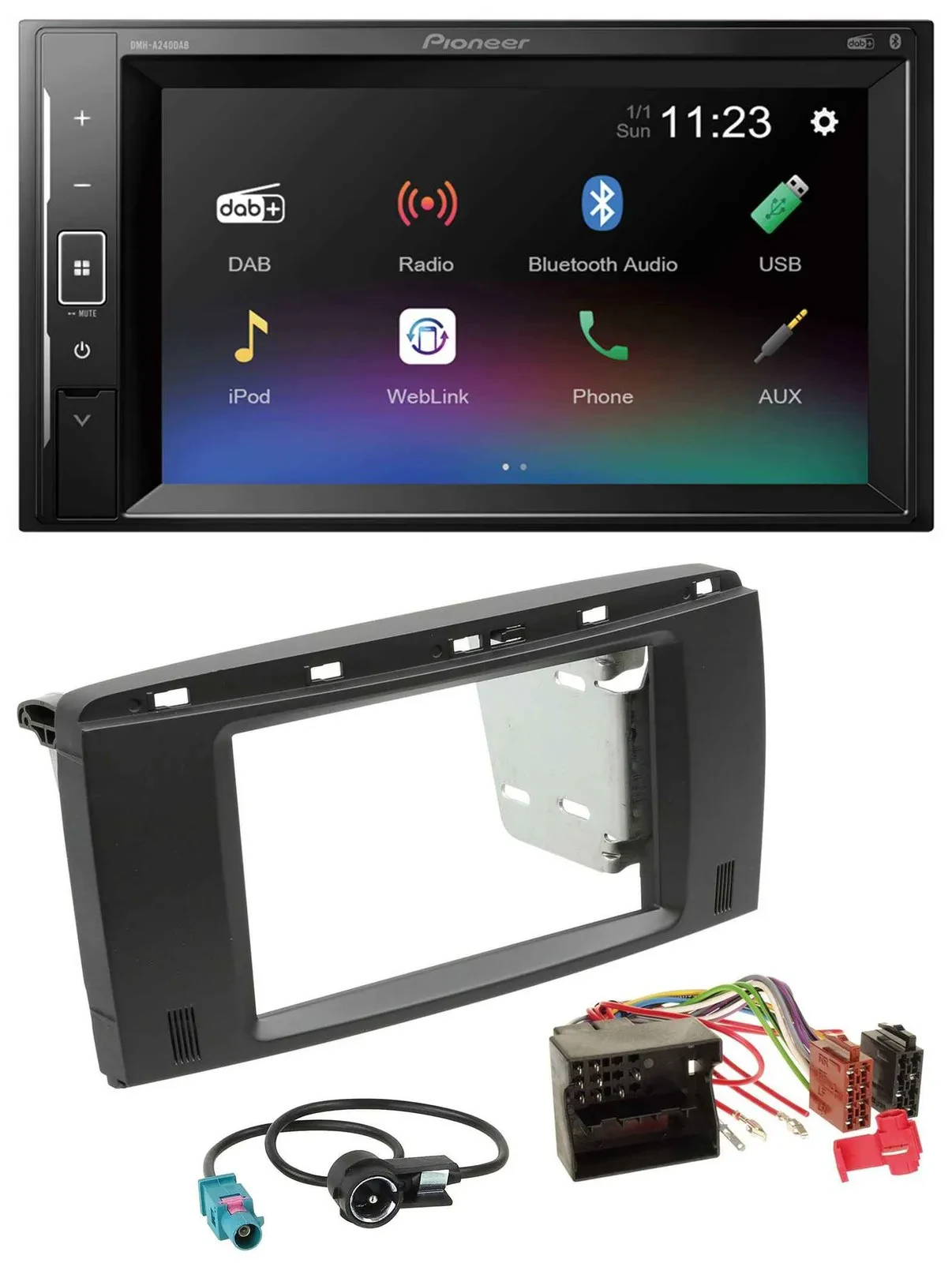 Автомагнитола для Mercedes R-Class 2006–2012 Pioneer DAB 2DIN Bluetooth USB MP3