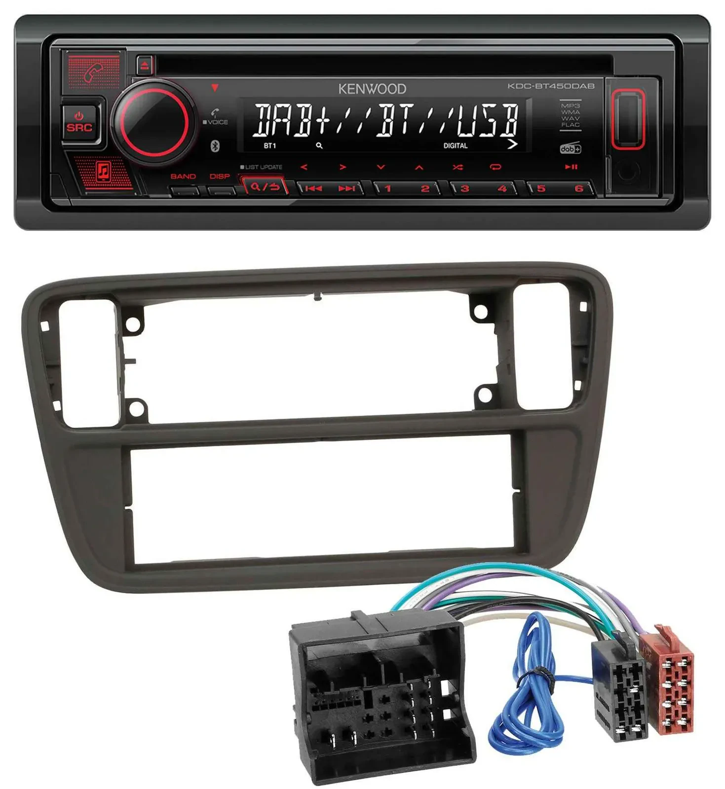 Автомагнитола для Seat Mii (с 2011) Kenwood CD/MP3, USB, Bluetooth, DAB