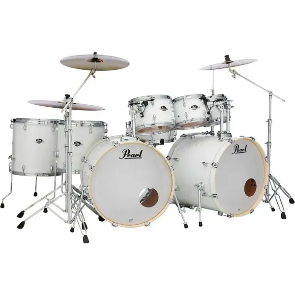 Pearl Export Double Bass 8-Piece Drum Set Pure White