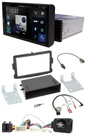 Pioneer DAB Lenkrad Bluetooth USB Autoradio für Dacia Logan Sandero ab 12 schwar