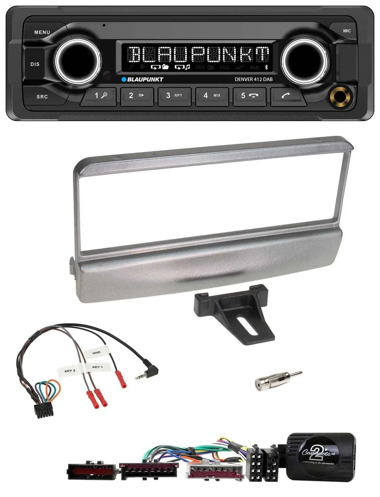 Автомагнитола Blaupunkt для Ford Mondeo (2000–2002) Bluetooth DAB USB серебристая