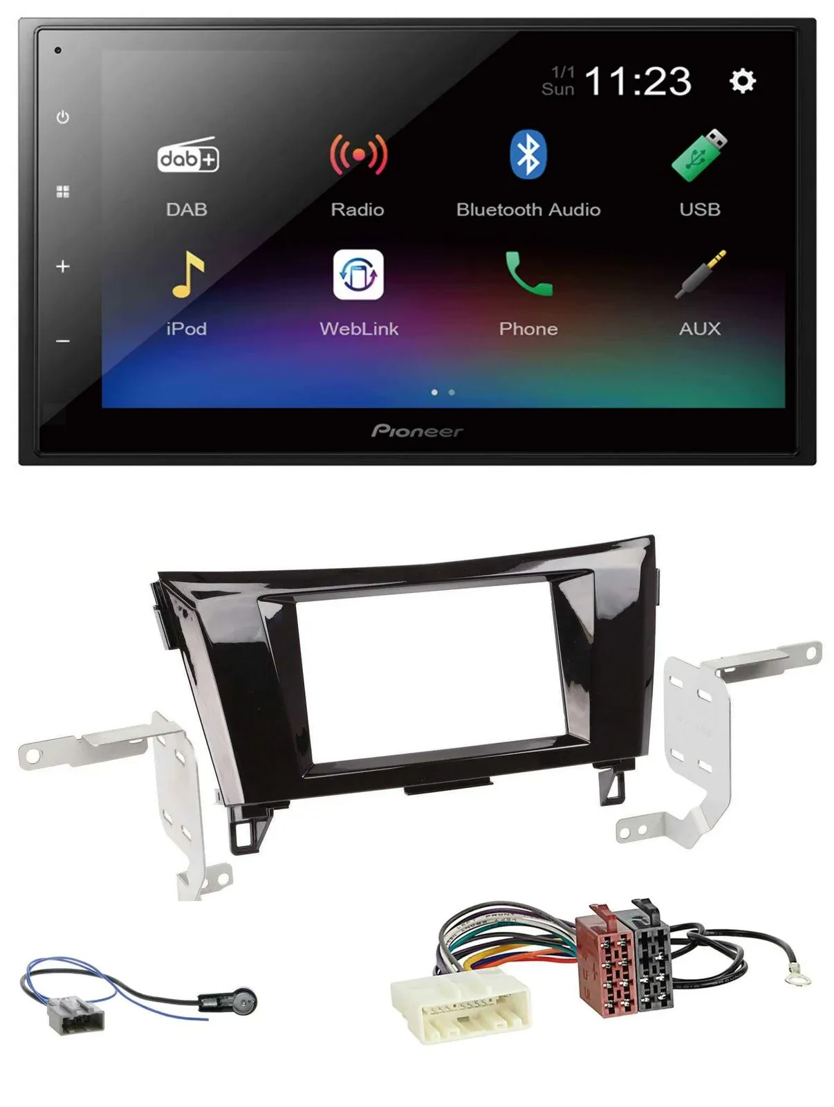 Pioneer USB Bluetooth DAB 2DIN MP3 Autoradio für Nissan Qashqai X-Trail ab 14