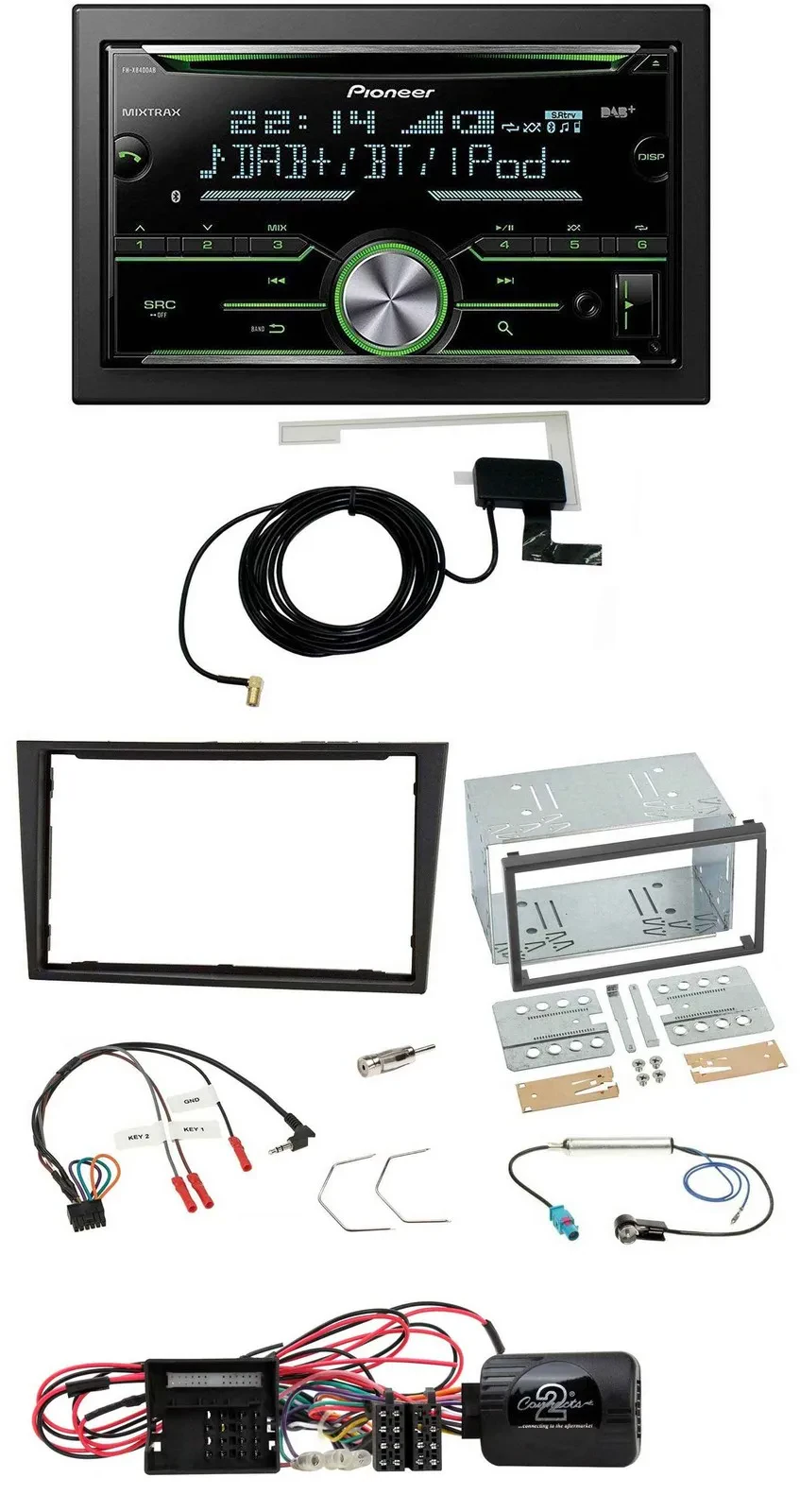 Pioneer CD USB Lenkrad Bluetooth 2DIN DAB Autoradio für Opel Corsa D stealth sch