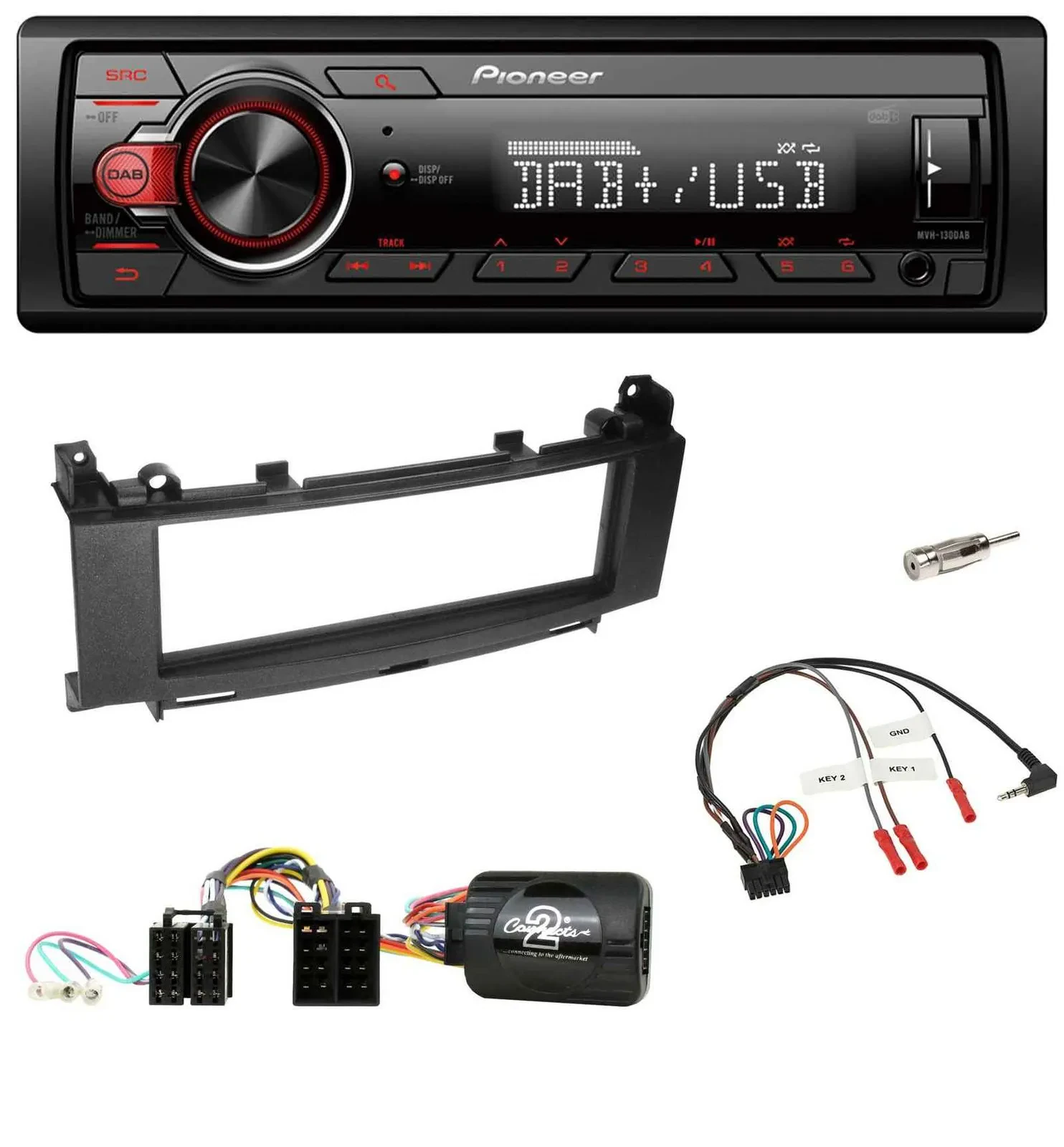 Pioneer MP3 1DIN DAB USB Lenkrad Autoradio für Mercedes A-Klasse B-Klasse 2005-2