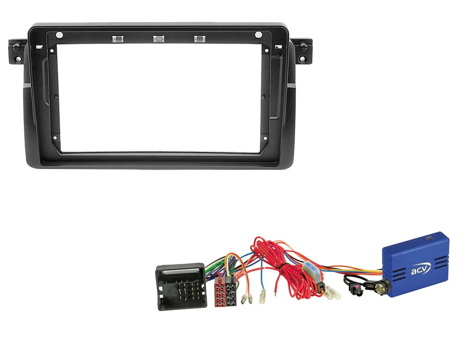 Einbauset CAN-Bus für 9 Zoll Autoradio für BMW 3er E46 2002-2007 schwarz