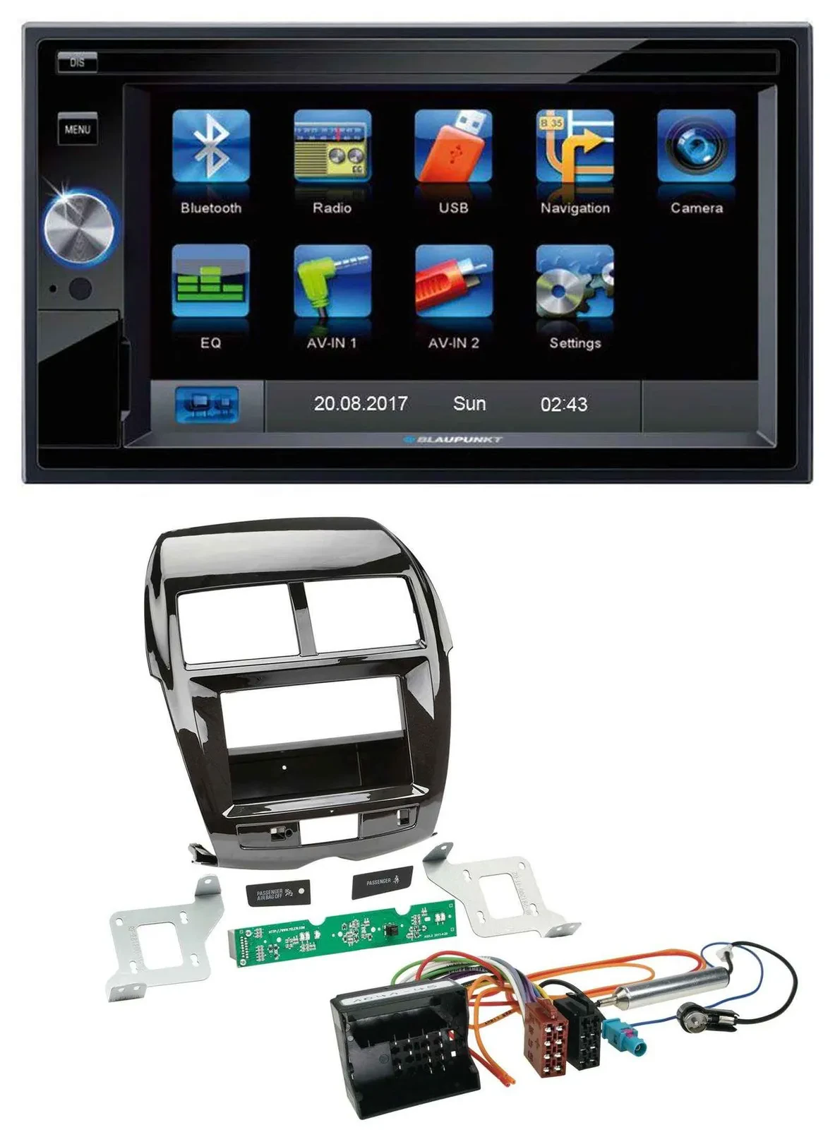 Blaupunkt SD Bluetooth 2DIN MP3 USB AUX Autoradio für Citroen C4 Mitsubishi ASX