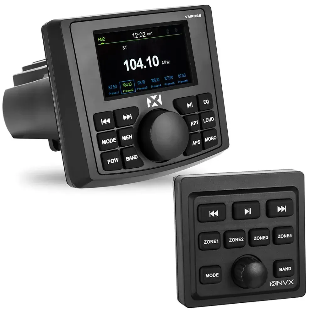 Автомагнитола для ATV/UTV/Marine NVX VMPS35 3" водозащищенная, с пультом ДУ