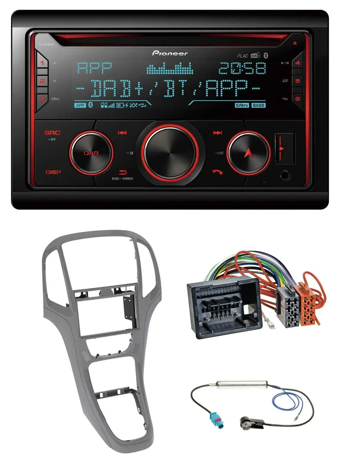 Pioneer 2DIN DAB MP3 Bluetooth USB CD Autoradio für Opel Astra J ab 09 Titangrau
