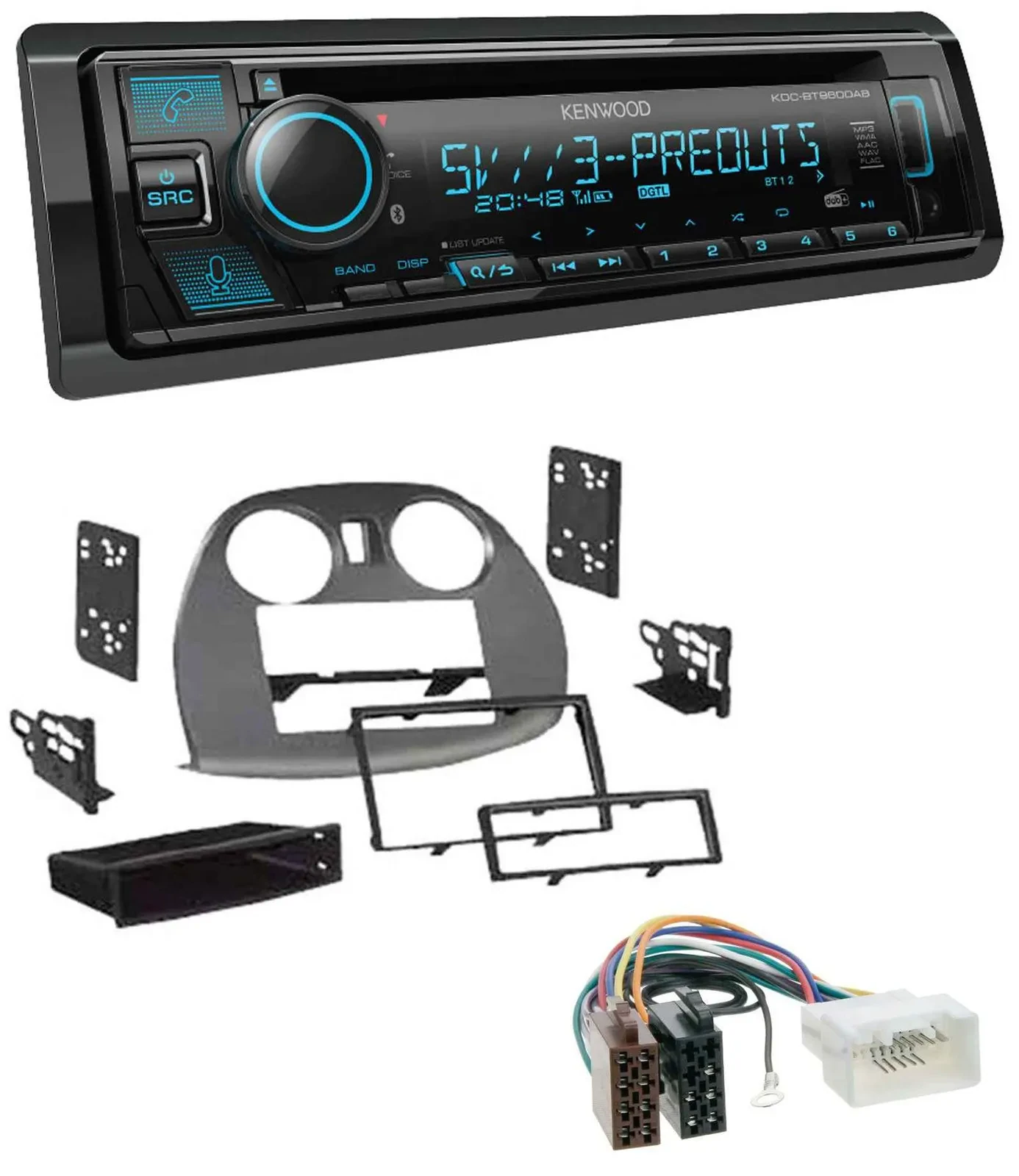 Kenwood Bluetooth USB CD MP3 DAB Autoradio für Mitsubishi Eclipse 4G 2005-2012