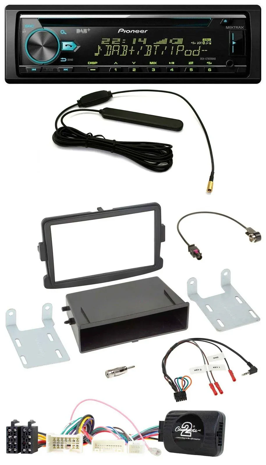 Pioneer CD MP3 Lenkrad DAB USB Autoradio für Dacia Dokker Duster Lodgy ab 12 sch