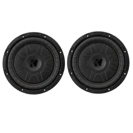 (2) Kicker CVT104 10" CompVT Series Single 4-ohm Shallow Subwoofer