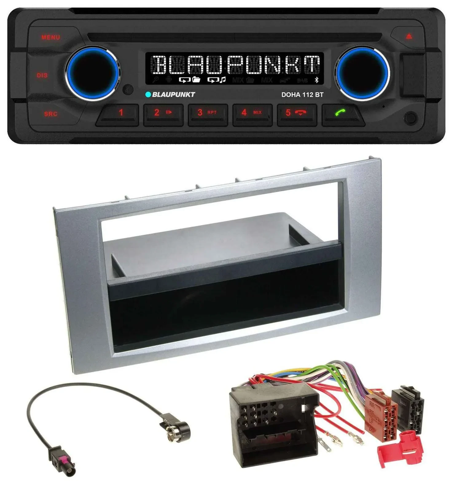 Blaupunkt AUX MP3 CD Bluetooth USB Autoradio für Ford Fiesta Focus 2004-2008 sil