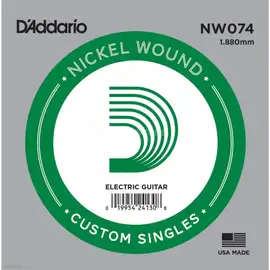 Струна для электрогитары D'Addario NW074 XL Nickel Wound Singles, сталь никелированная, калибр 74