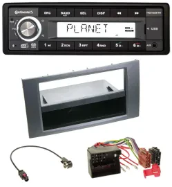 Continental USB 1DIN AUX DAB MP3 Autoradio für Ford Fiesta Focus 04-08 anthrazit