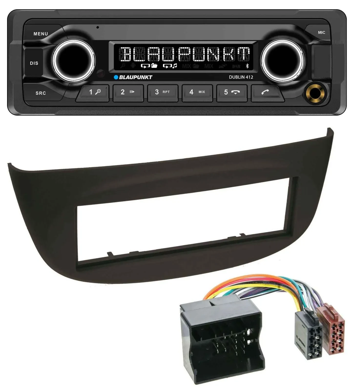 Blaupunkt MP3 Bluetooth USB AUX Autoradio für Renault Twingo (07-14) schwarz