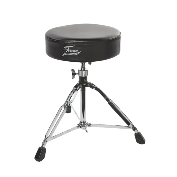 Drumhocker D9000, Rund, Höhenverstellbar 50-70cm, Breite Gummifüße, Drehspindel