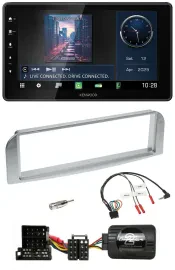 Автомагнитола для Alfa Romeo 147/GT Kenwood Bluetooth, USB, DAB, серебристо-серая