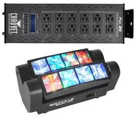 Chauvet PRO-D6 6 Ch 20A DMX-512 Dimmer Switch Pack 115V and 230V+Spyder LED