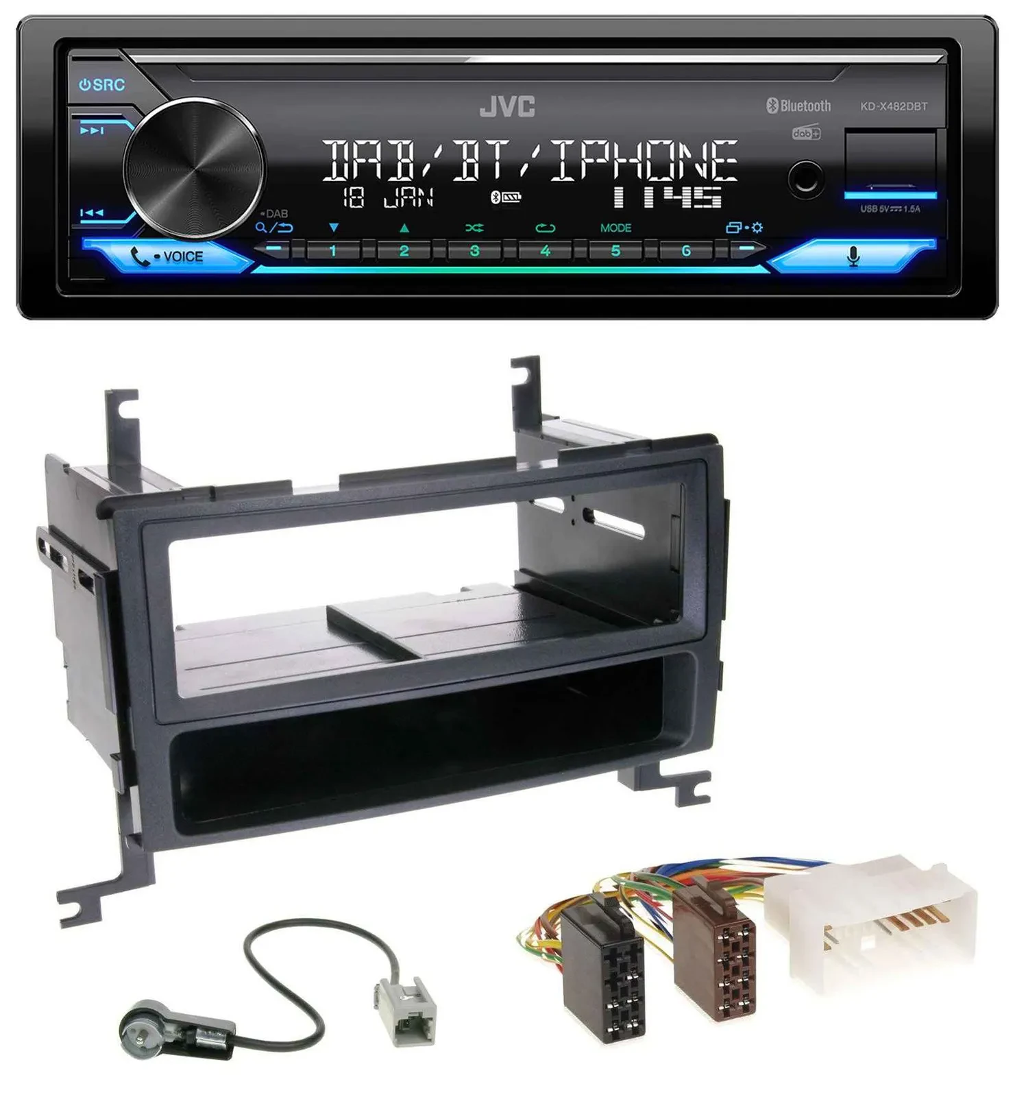 JVC Bluetooth DAB USB MP3 Autoradio für Hyundai Santa Fe (2007-2012)