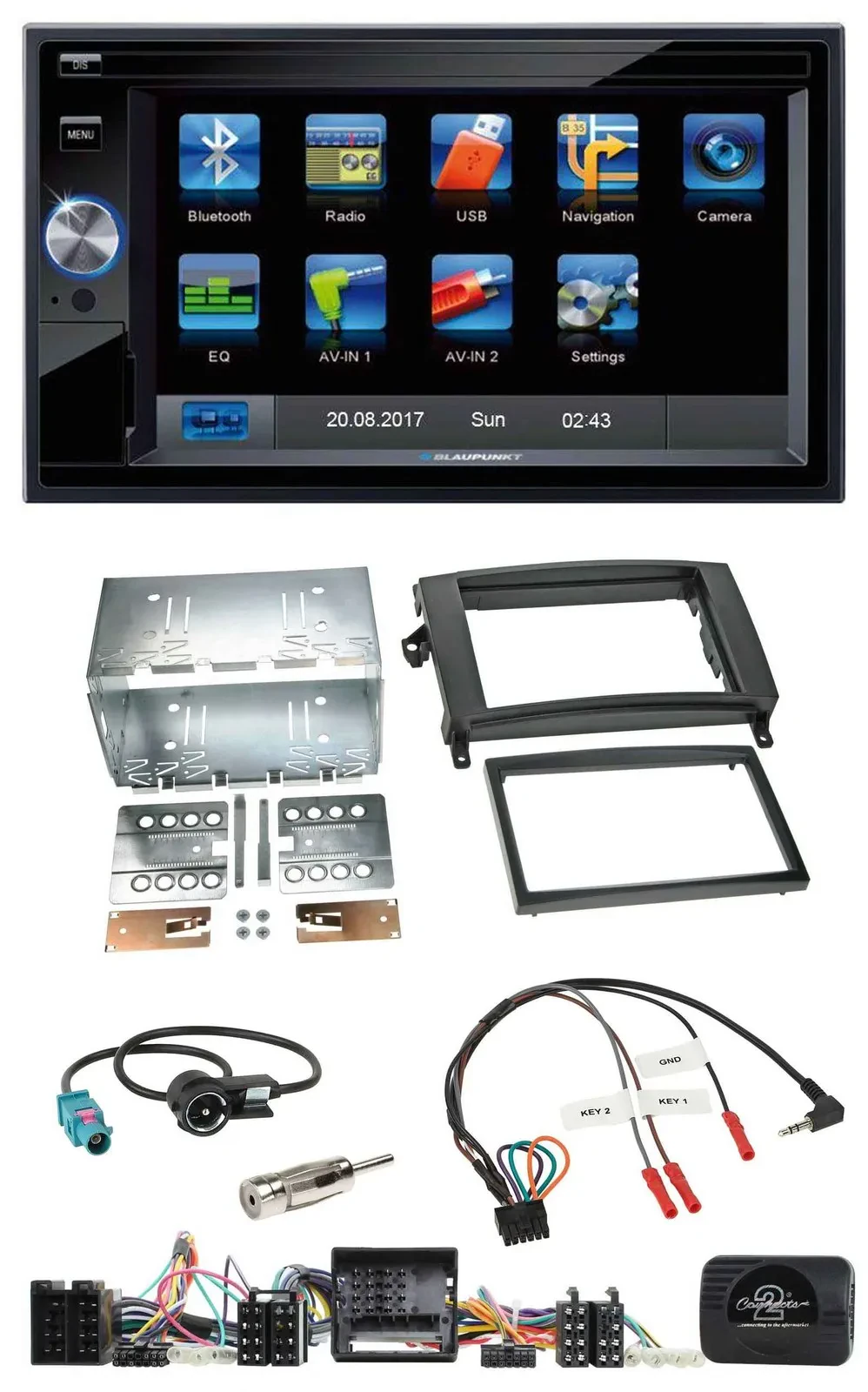 Blaupunkt SD USB TMC Bluetooth 2DIN Lenkrad Navigation für Mercedes A- B-Klasse